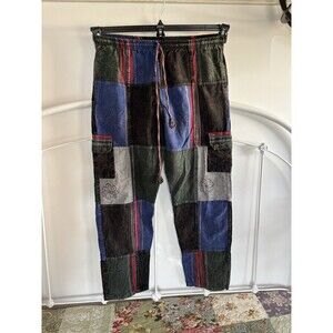 Patchwork Hippie Pants Size Multicolor Festival Stripes Cotton Wide One Size